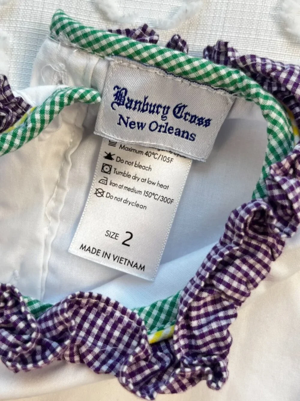 Banbury Cross New Orleans Mardi Gras Bubble Romper Girls 2T Boutique Embroidered